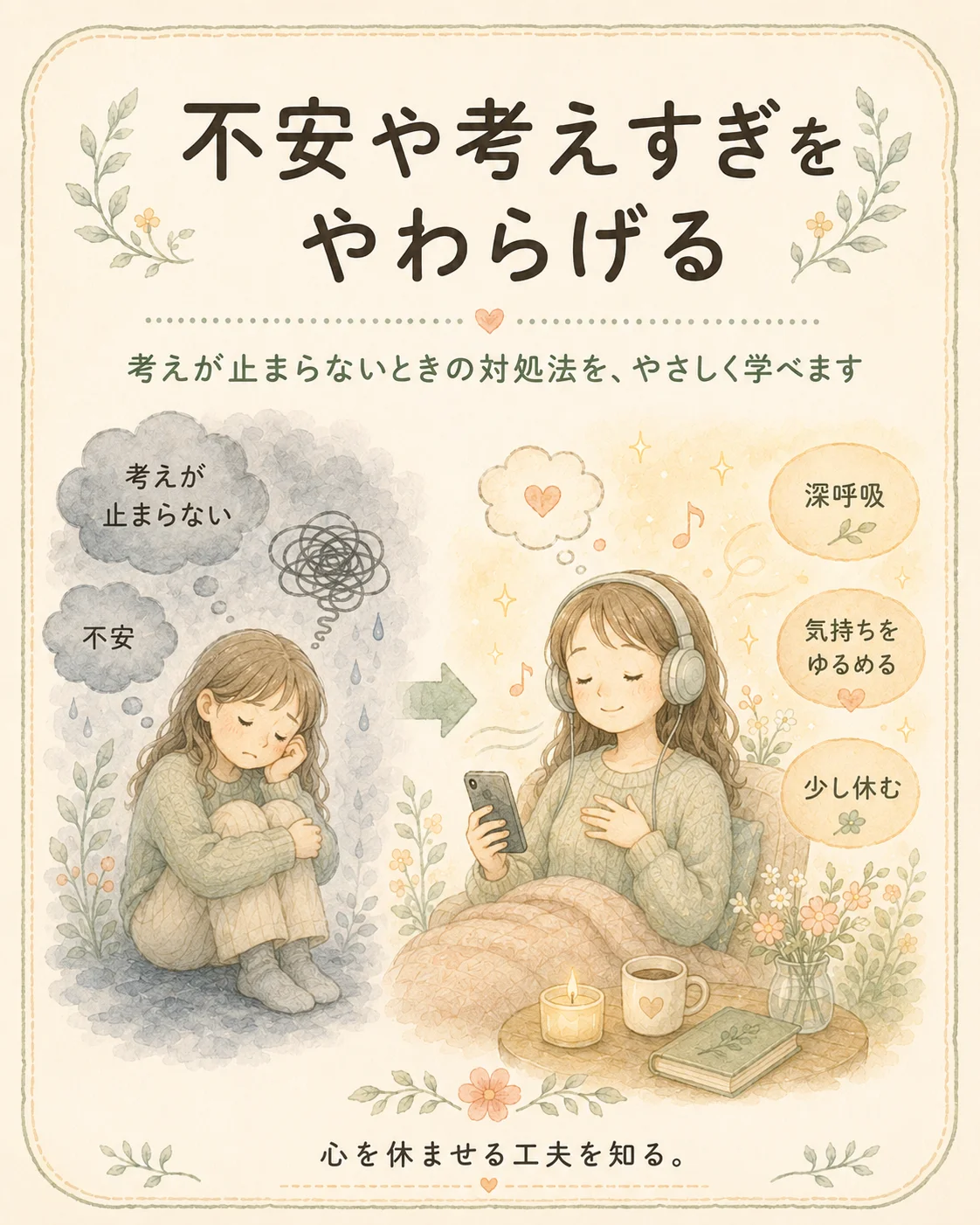 不安や考えすぎをやわらげる